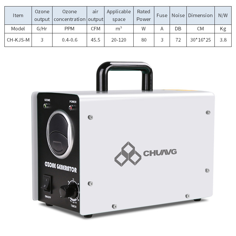 80W 0.4ppm Commercial Ozone Generator Sterilization Air Purifier